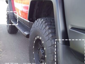 FJクルーザー オーバーフェンダー 23mm  ハイカット ヘッドライト移設不要 純正 純正マッドフラップ要加工
